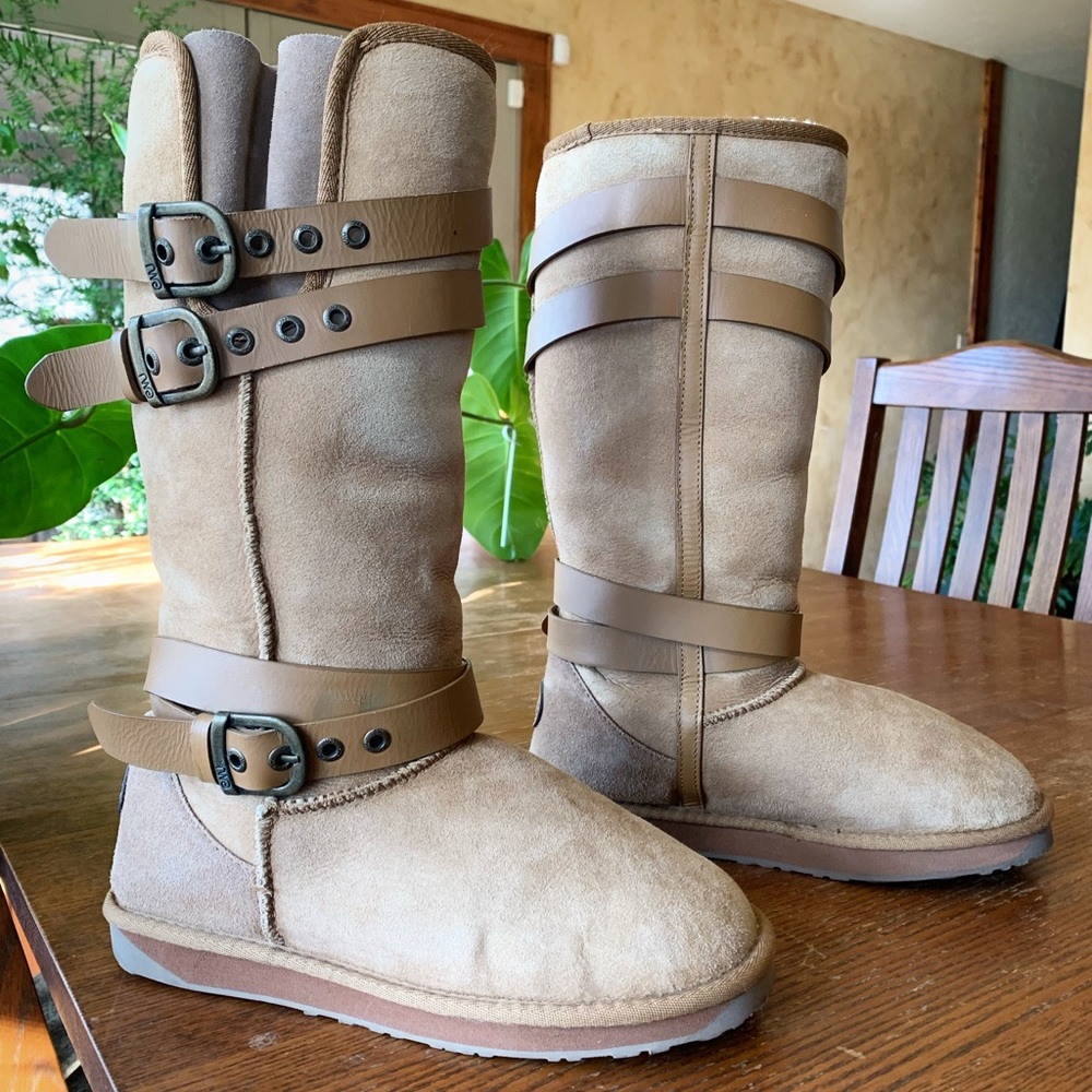 Emu tall suede and fleece boots